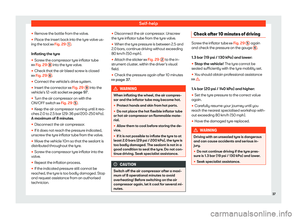 Seat Mii electric 2020  Owners manual Self-help
