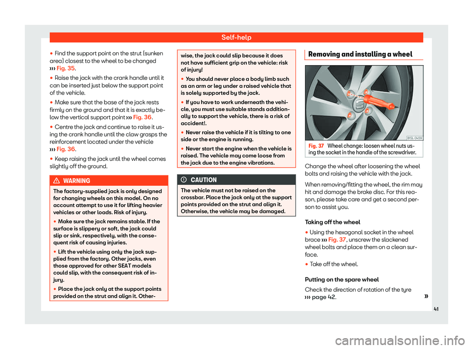 Seat Mii electric 2020  Owners manual Self-help
