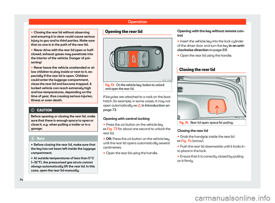 Seat Mii electric 2020  Owners manual Operation
