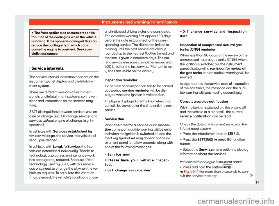 Seat Ibiza 2020  Owners manual Instruments and warning/control lamps
