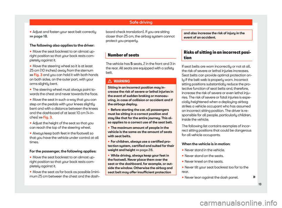 Seat Ibiza 2019  Owners manual Safe driving
