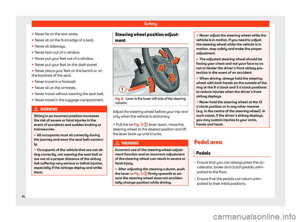 Seat Ibiza 2019  Owners manual Safety

