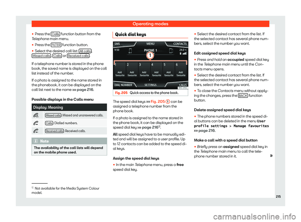 Seat Ibiza 2019  Owners manual Operating modes
