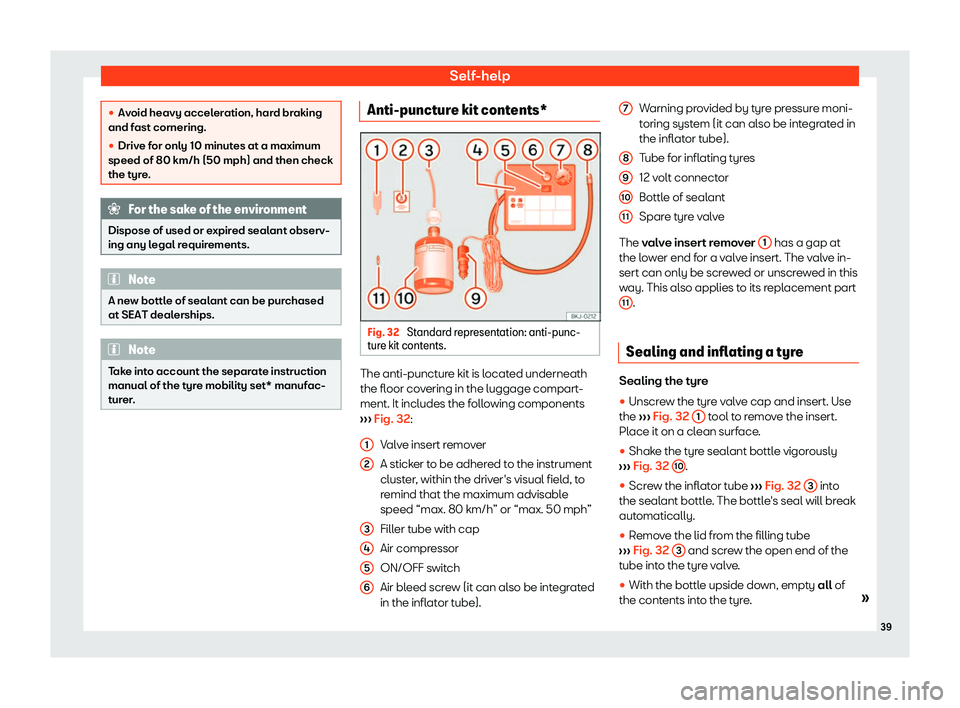 Seat Ibiza 2019  Owners manual Self-help
