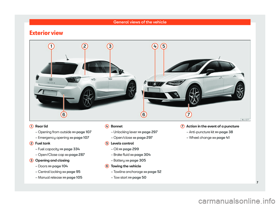 Seat Ibiza 2019  Owners manual General views of the vehicle
Exterior view Rear lid
