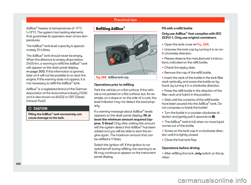 Seat Ibiza 2018  Owners manual Practical tips
AdBlue 