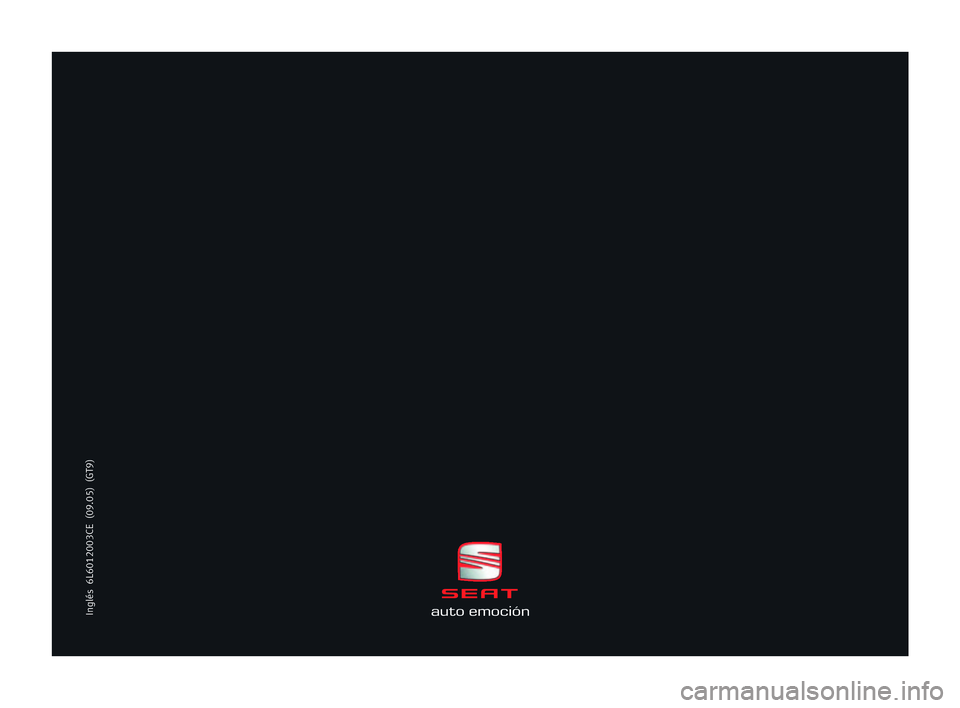 Seat Ibiza 5D 2005  Owners manual Inglés 6L6012003CE (09.05)  (GT9)auto emoción 