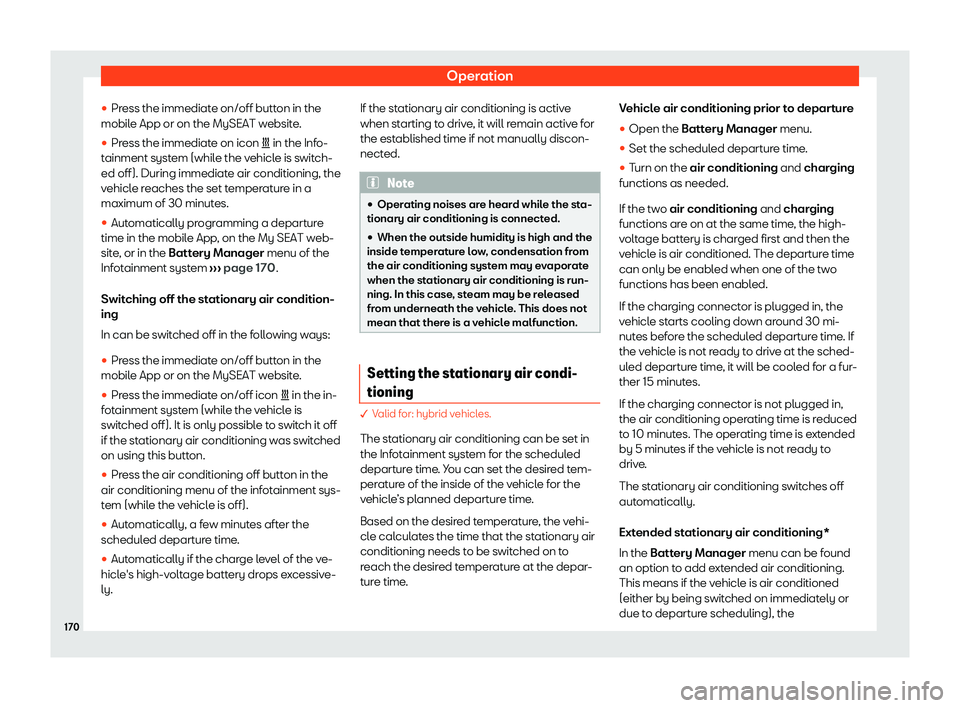 Seat Leon 2020  Owners manual Operation
