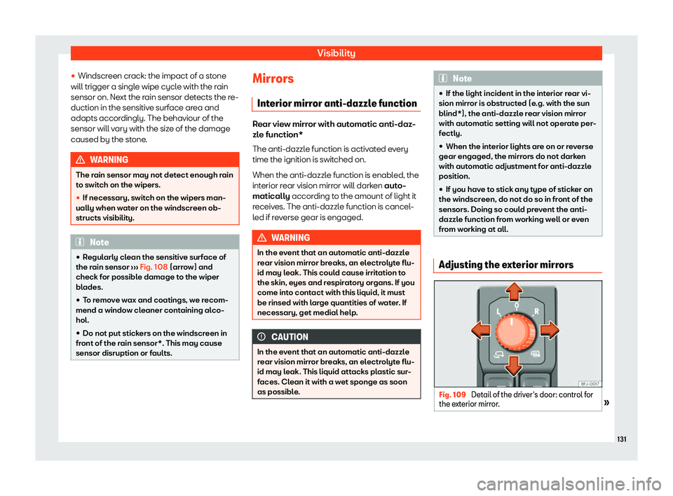 Seat Leon Sportstourer 2020  Owners manual Visibility
