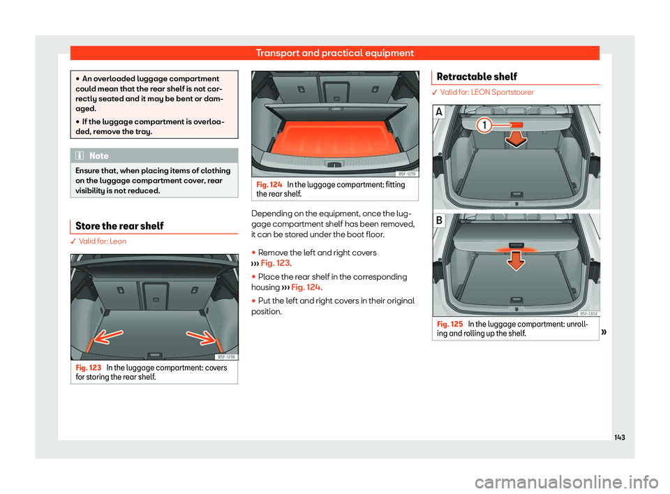 Seat Leon Sportstourer 2020  Owners manual Transport and practical equipment
