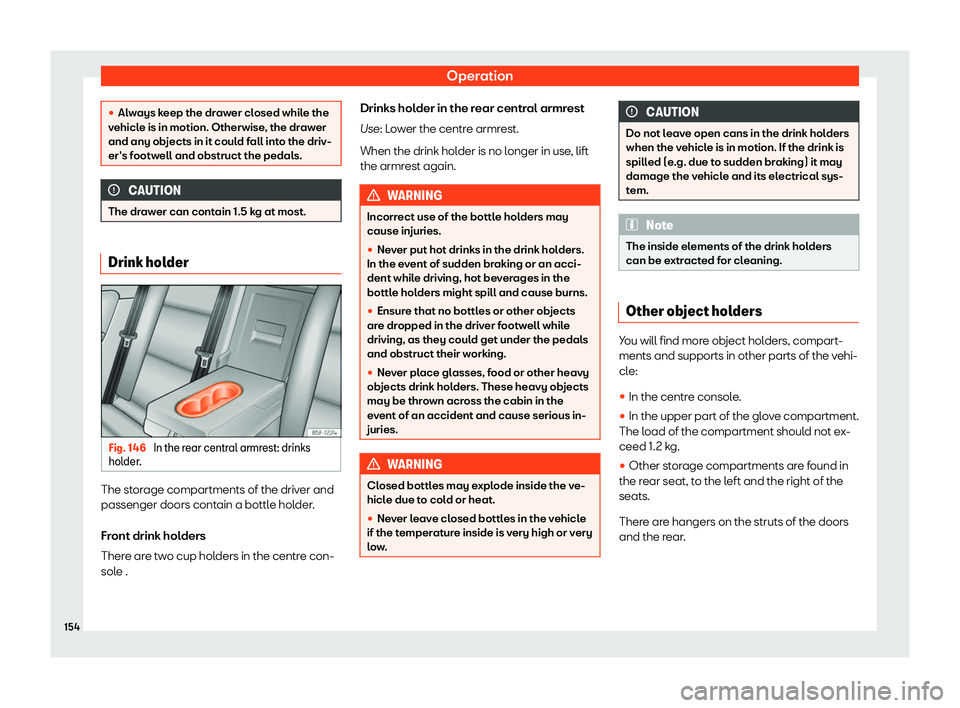 Seat Leon Sportstourer 2020  Owners manual Operation
