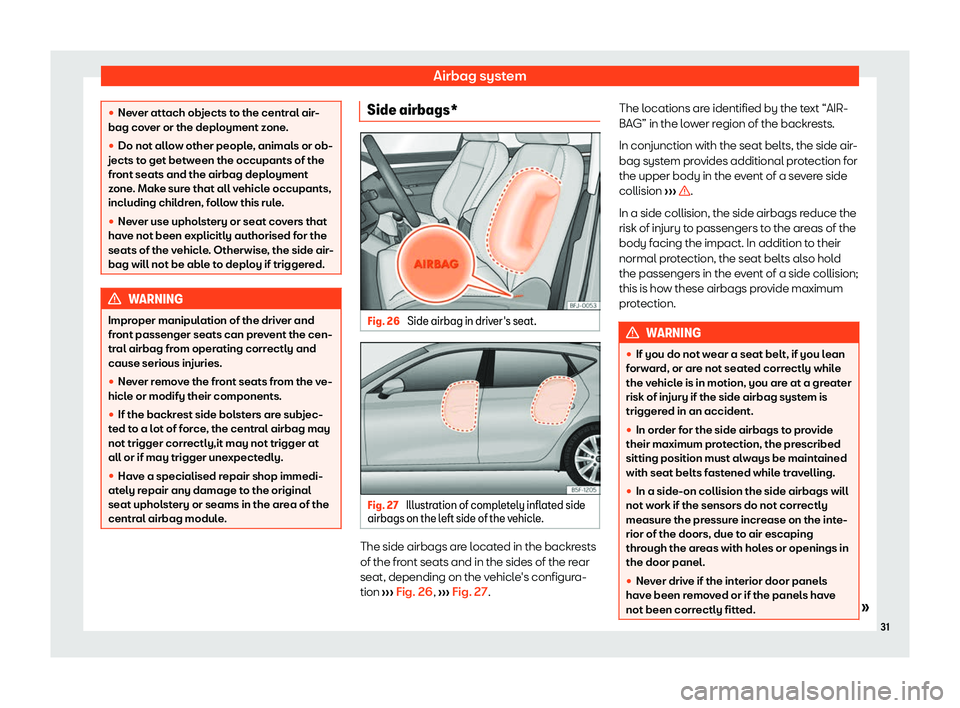 Seat Leon Sportstourer 2020  Owners manual Airbag system
