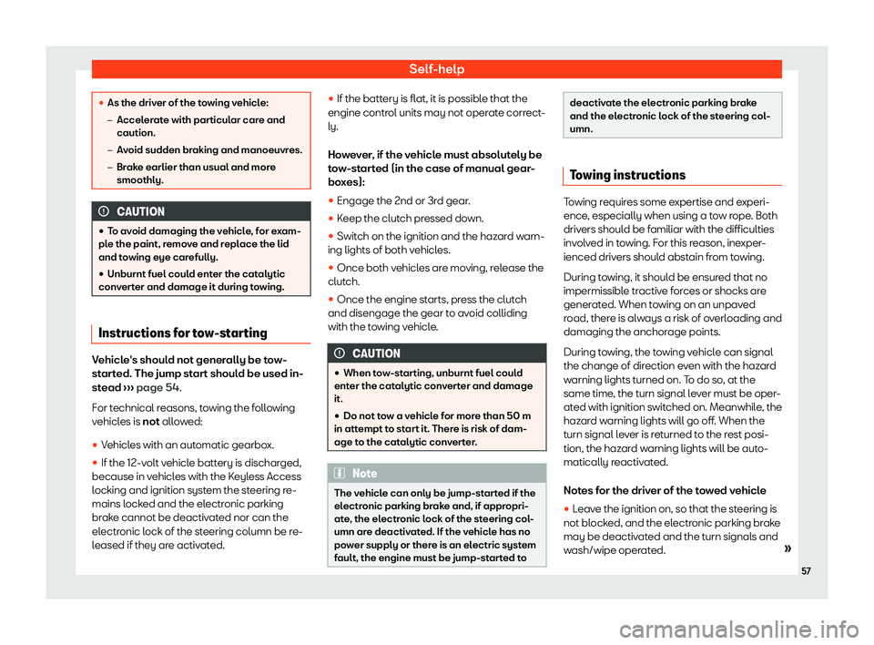 Seat Leon Sportstourer 2020  Owners manual Self-help
