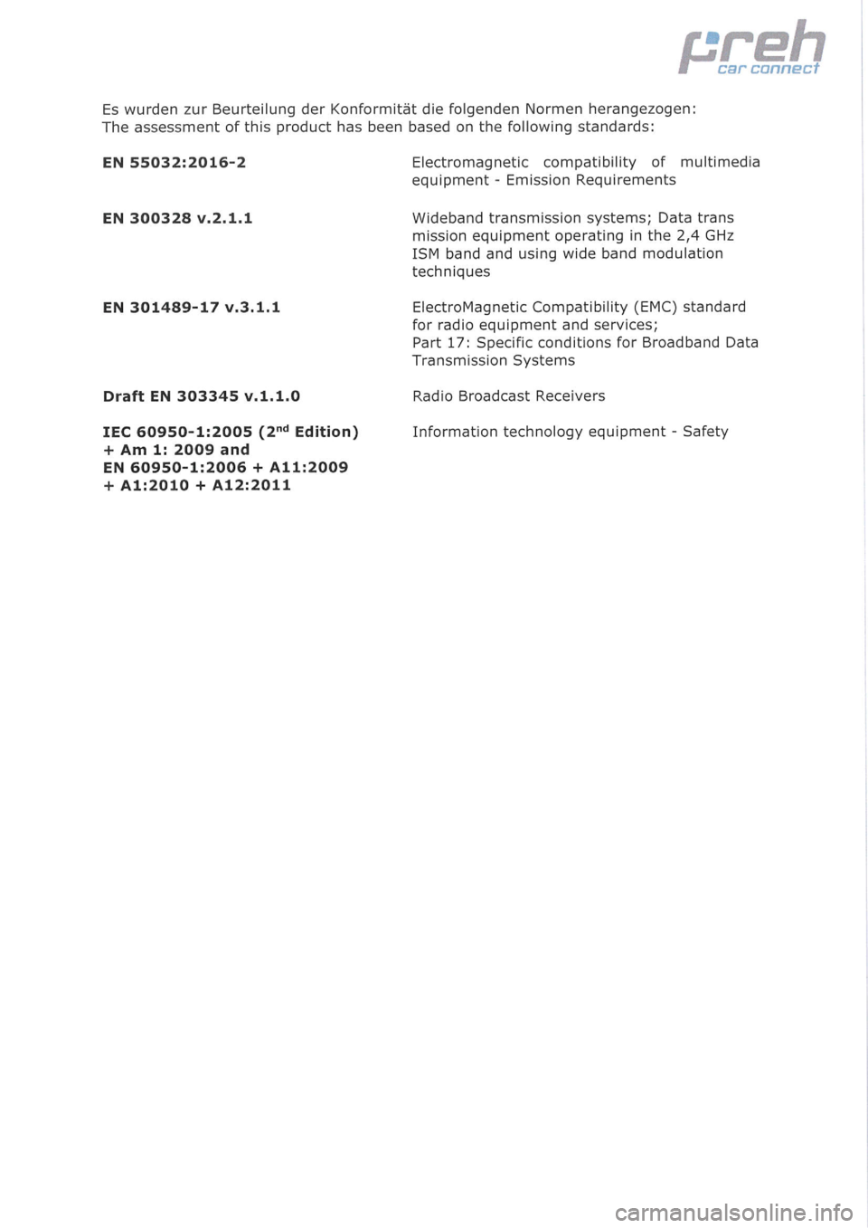Seat Leon 2019  Directive 2014/53/EU Media System Plus 