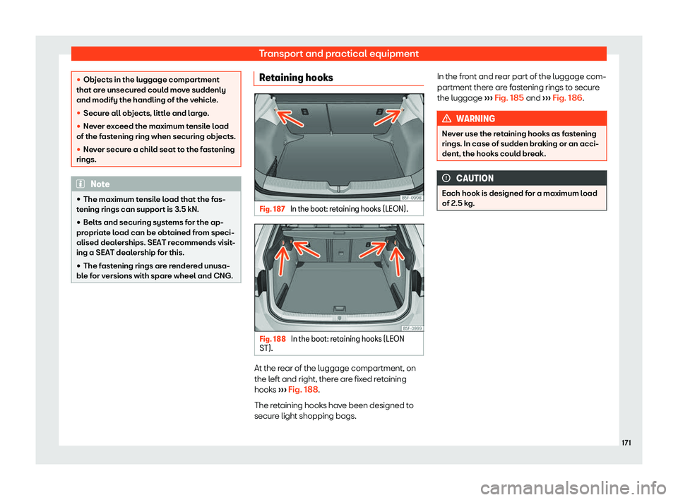 Seat Leon Sportstourer 2018  Owners manual Transport and practical equipment
