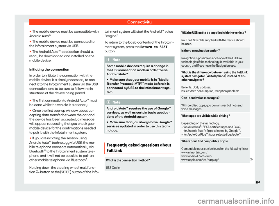Seat Leon Sportstourer 2018  Owners manual Connectivity
