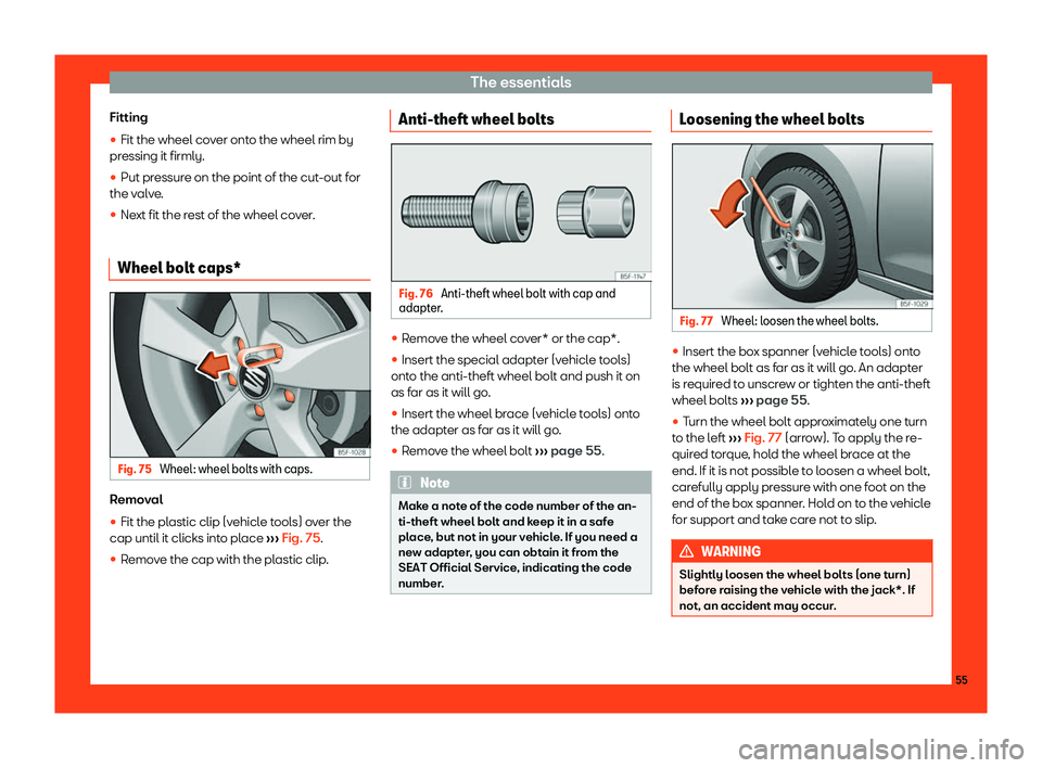 Seat Leon Sportstourer 2018  Owners manual The essentials
Fitting
