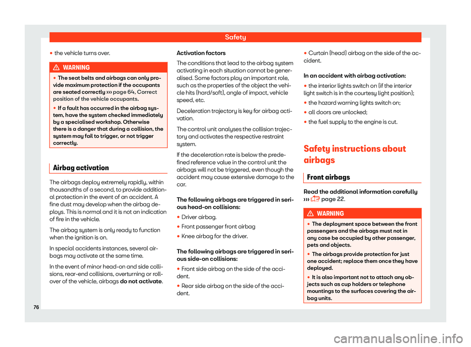 Seat Leon Sportstourer 2018  Owners manual Safety
