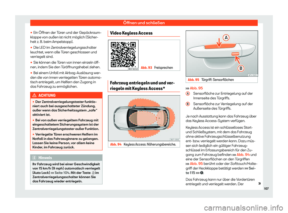 Seat Ateca 2020  Betriebsanleitung (in German) Öffnen und schließen
