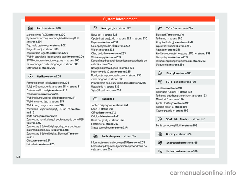 Seat Ateca 2020  Instrukcja Obsługi (in Polish) System Infotainment
�
�R�a�d�i�o
 
