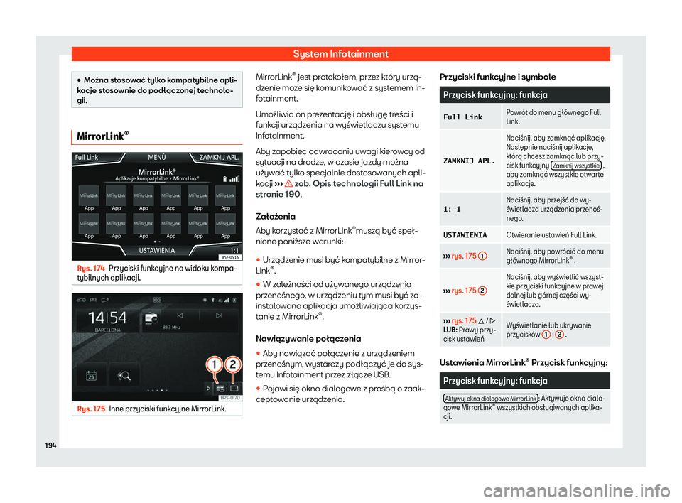 Seat Ateca 2020  Instrukcja Obsługi (in Polish) System Infotainment
