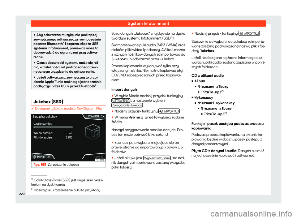 Seat Ateca 2020  Instrukcja Obsługi (in Polish) System Infotainment
