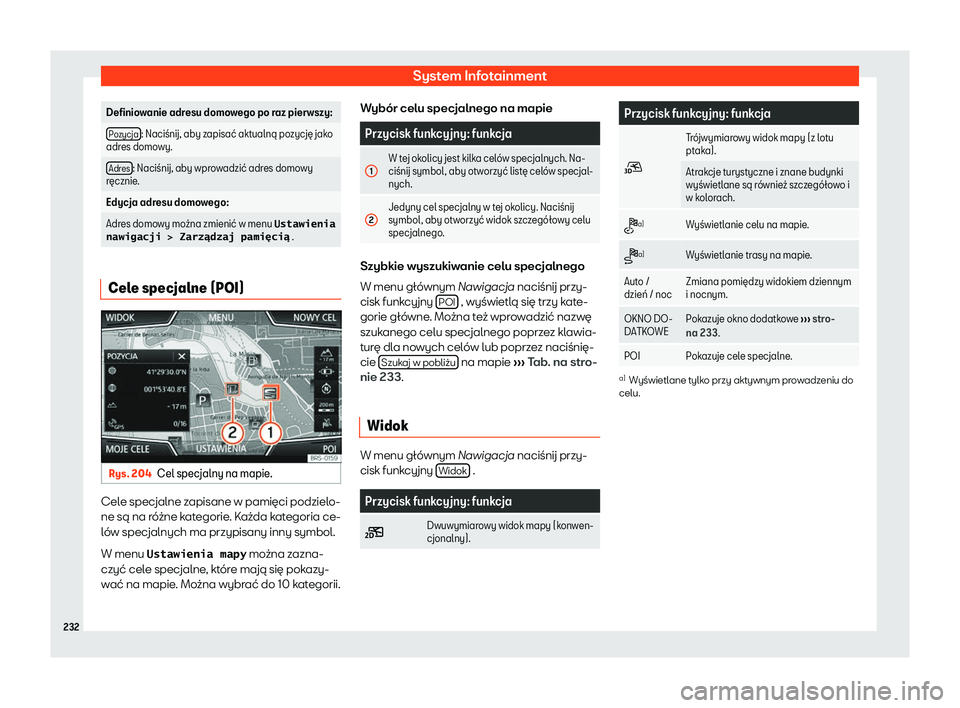 Seat Ateca 2020  Instrukcja Obsługi (in Polish) System Infotainment
Definiowanie adresu domowego po raz pierwszy:
Pozycja : Naci