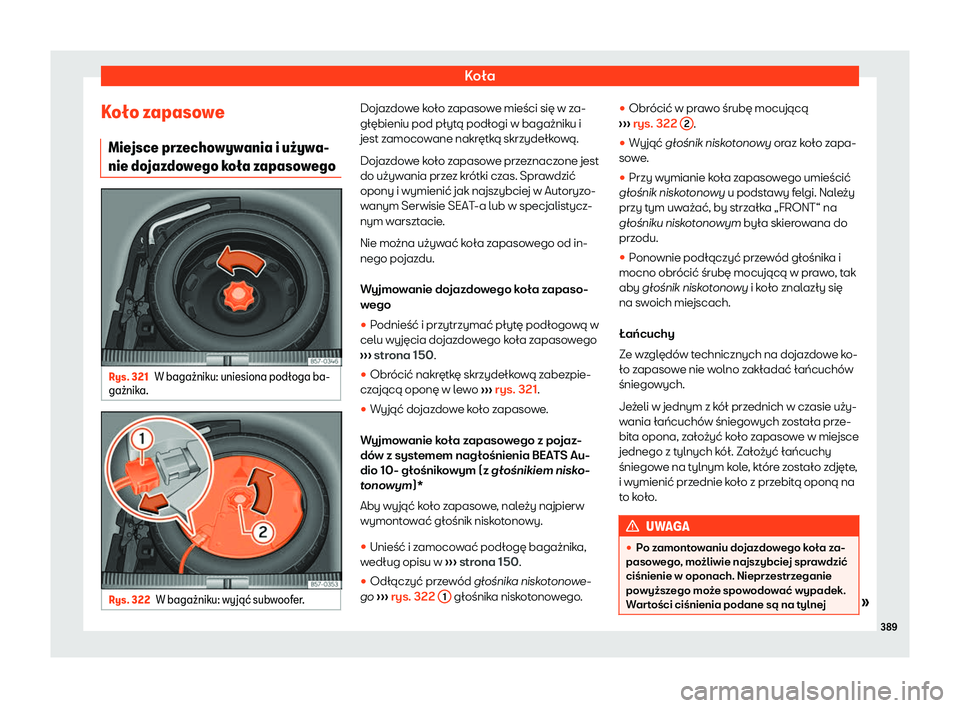 Seat Ateca 2020  Instrukcja Obsługi (in Polish) Koła
Ko