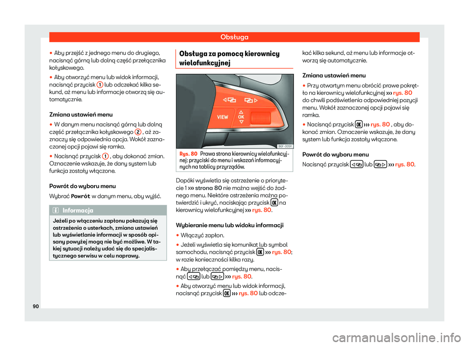 Seat Ateca 2020  Instrukcja Obsługi (in Polish) Obsługa
