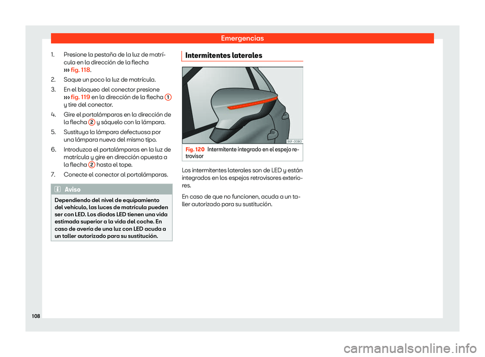 Seat Ateca 2019  Manual del propietario (in Spanish) Emergencias
Presione la pesta