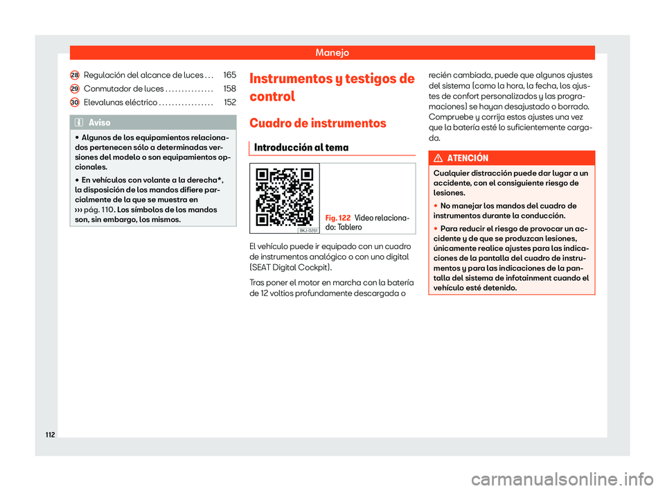 Seat Ateca 2019  Manual del propietario (in Spanish) Manejo
Regulaci