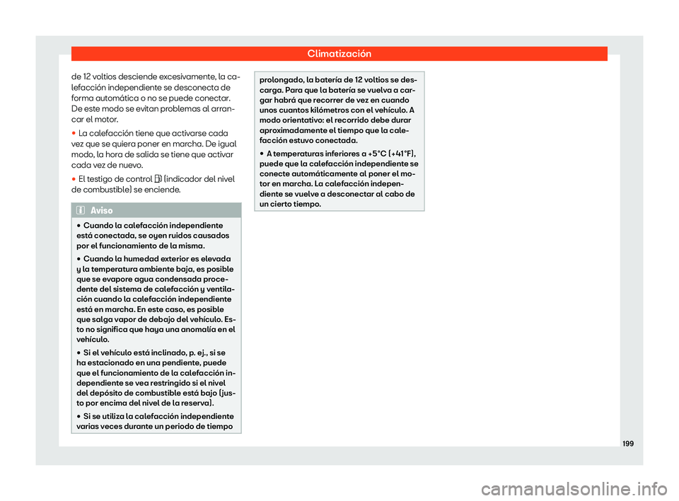 Seat Ateca 2019  Manual del propietario (in Spanish) Climatizaci