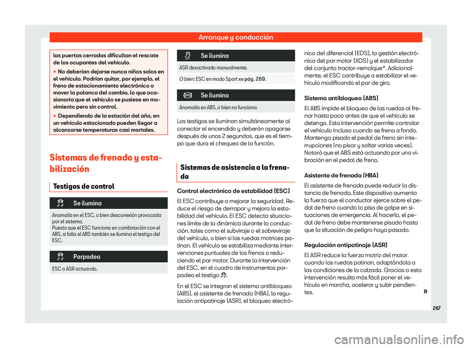 Seat Ateca 2019  Manual del propietario (in Spanish) Arranque y conducci