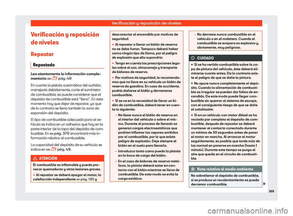 Seat Ateca 2019  Manual del propietario (in Spanish) Verificaci