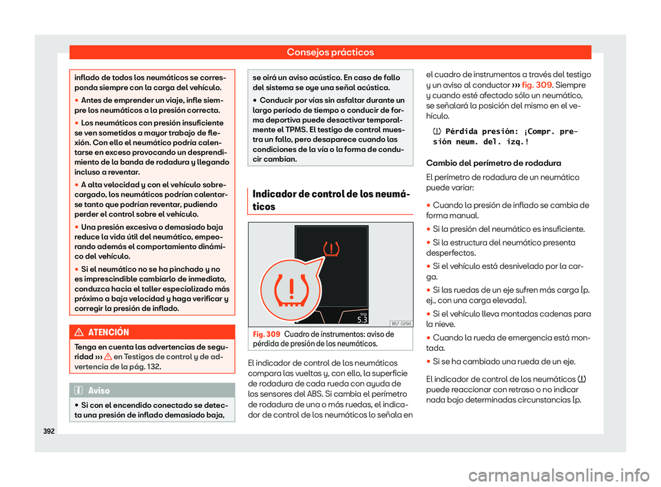 Seat Ateca 2019  Manual del propietario (in Spanish) Consejos pr