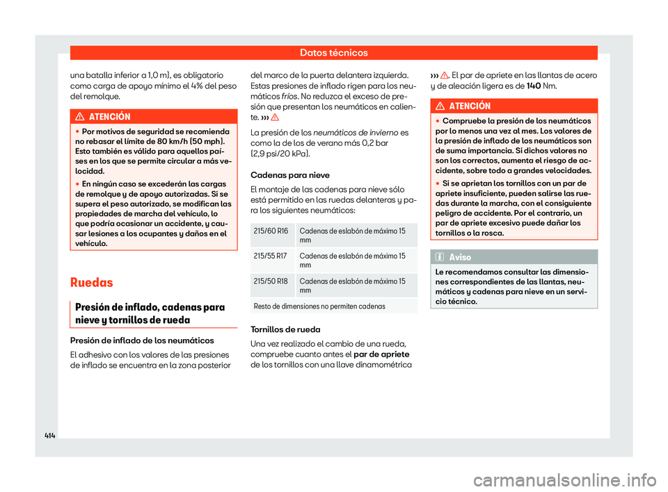 Seat Ateca 2019  Manual del propietario (in Spanish) Datos t