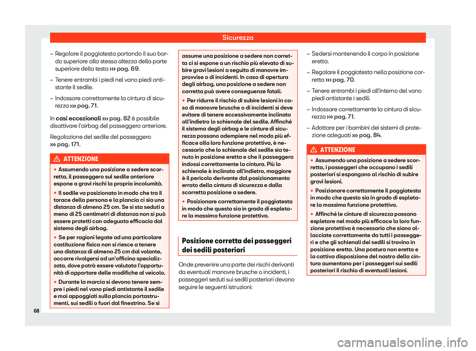 Seat Ateca 2019  Manuale del proprietario (in Italian) Sicurezza
�