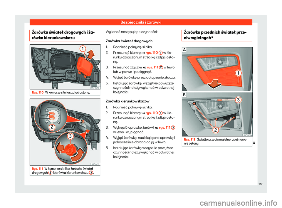 Seat Ateca 2019  Instrukcja Obsługi (in Polish) Bezpieczniki i 