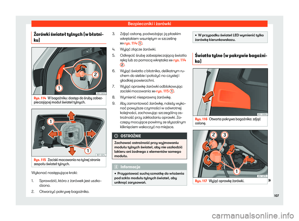 Seat Ateca 2019  Instrukcja Obsługi (in Polish) Bezpieczniki i 