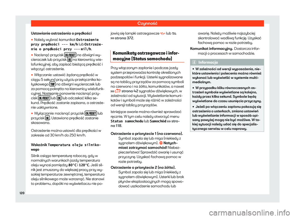 Seat Ateca 2019  Instrukcja Obsługi (in Polish) Czynno