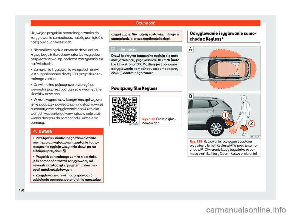 Seat Ateca 2019  Instrukcja Obsługi (in Polish) Czynno