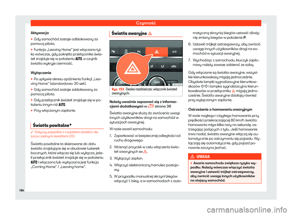 Seat Ateca 2019  Instrukcja Obsługi (in Polish) Czynno