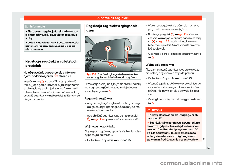Seat Ateca 2019  Instrukcja Obsługi (in Polish) Siedzenia i zag