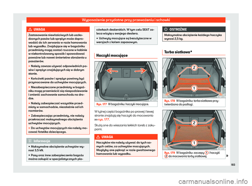 Seat Ateca 2019  Instrukcja Obsługi (in Polish) Wyposa