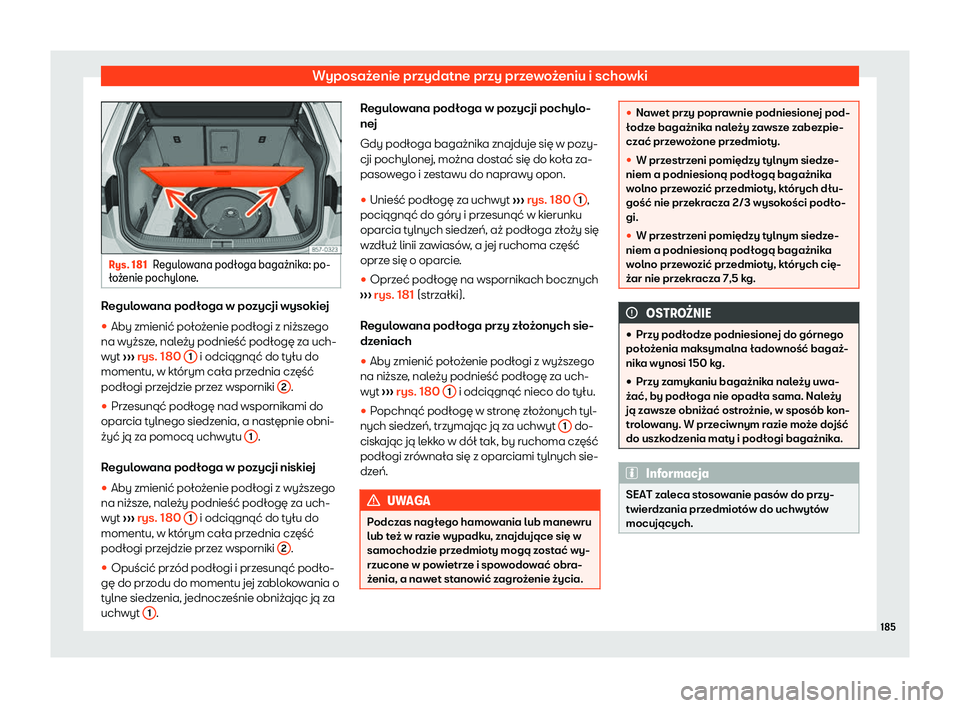 Seat Ateca 2019  Instrukcja Obsługi (in Polish) Wyposa
