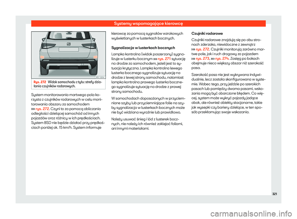 Seat Ateca 2019  Instrukcja Obsługi (in Polish) Systemy wspomagaj