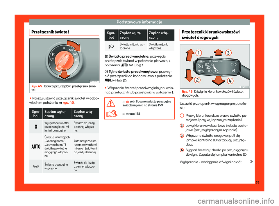 Seat Ateca 2019  Instrukcja Obsługi (in Polish) Podstawowe informacje
Prze