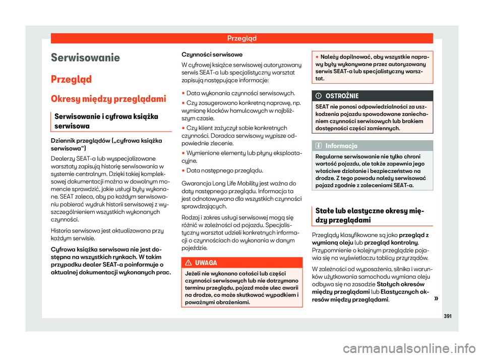 Seat Ateca 2019  Instrukcja Obsługi (in Polish) Przegl