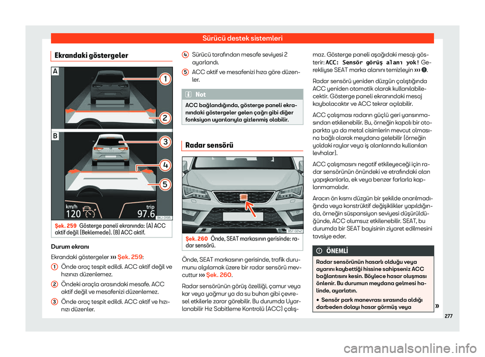 Seat Ateca 2019  Kullanım Kılavuzu (in Turkish) S