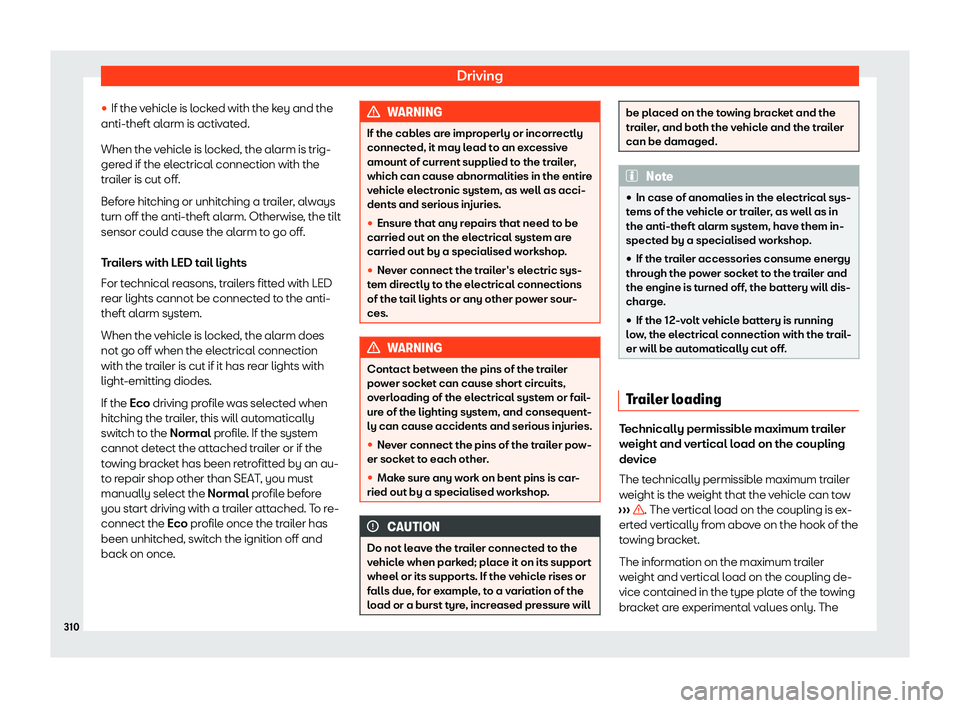 Seat Tarraco 2020  Owners manual Driving
